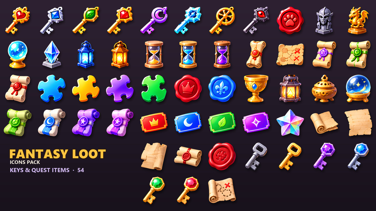 Fantasy Loot Icons - 462 RPG Items, Gems & Potions