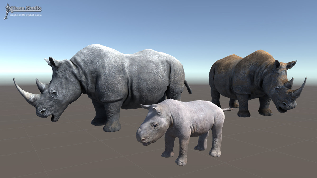 African Animal Rhinoceros Family