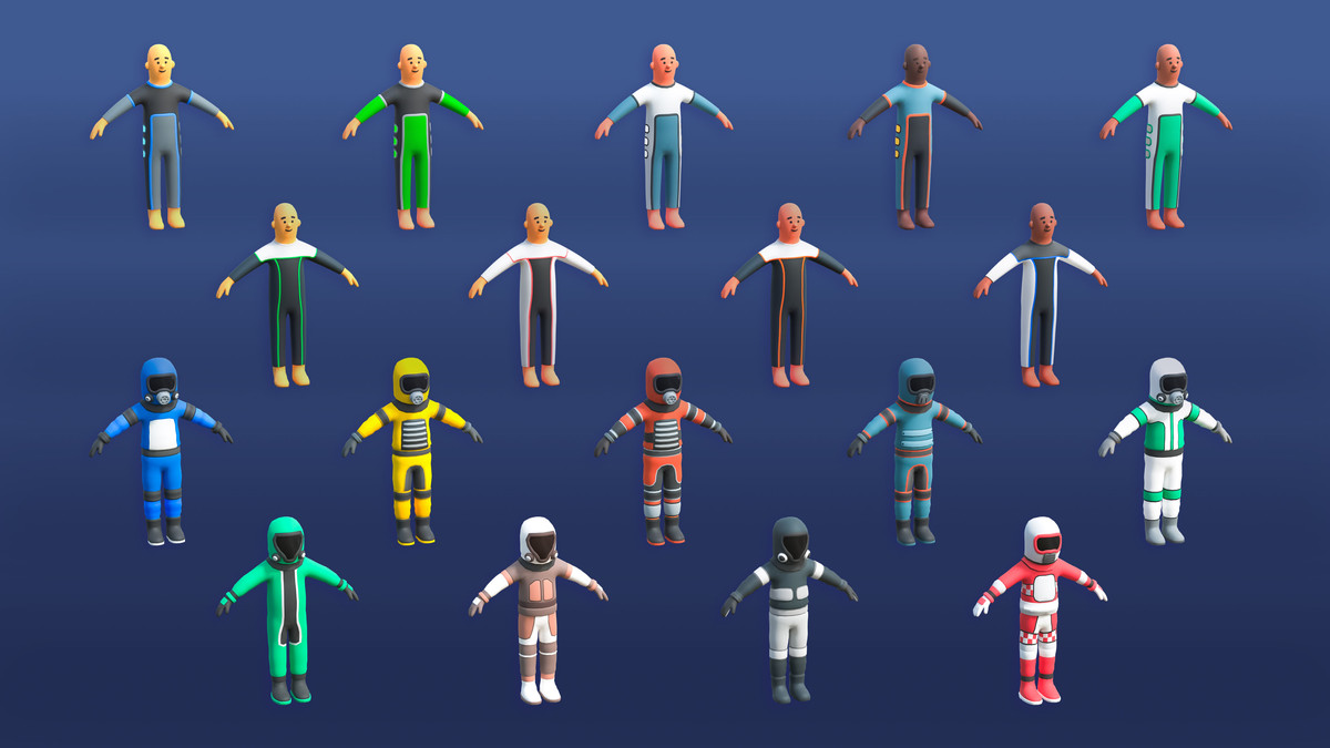 Astronaut Characters - Low Poly 3D Models Pack