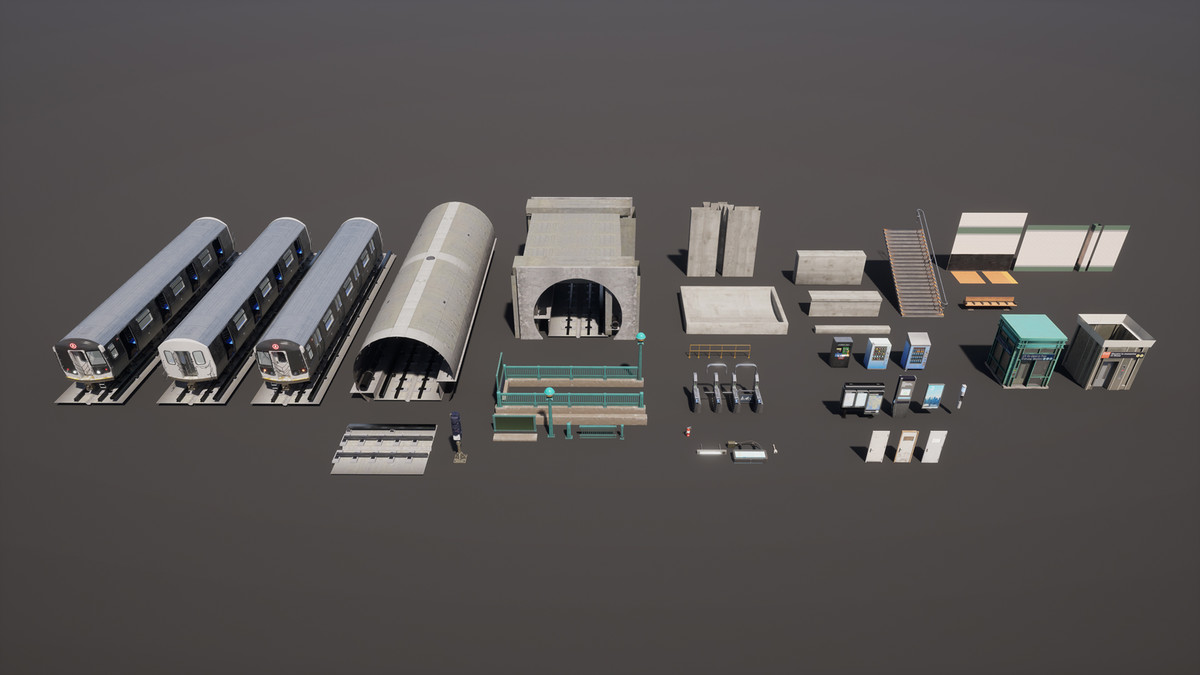 Subway Realm - Game-Ready NYC Metro Station