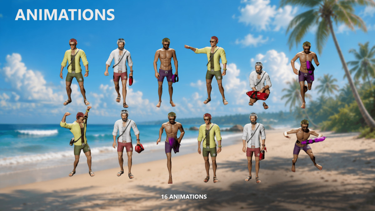 Coastal Lifeguard Man – Summer Beach Character
