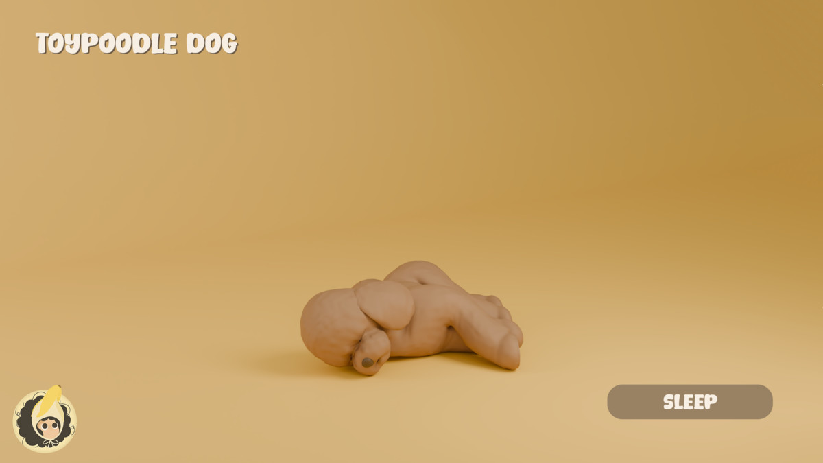 Animated Toy Poodle Dog