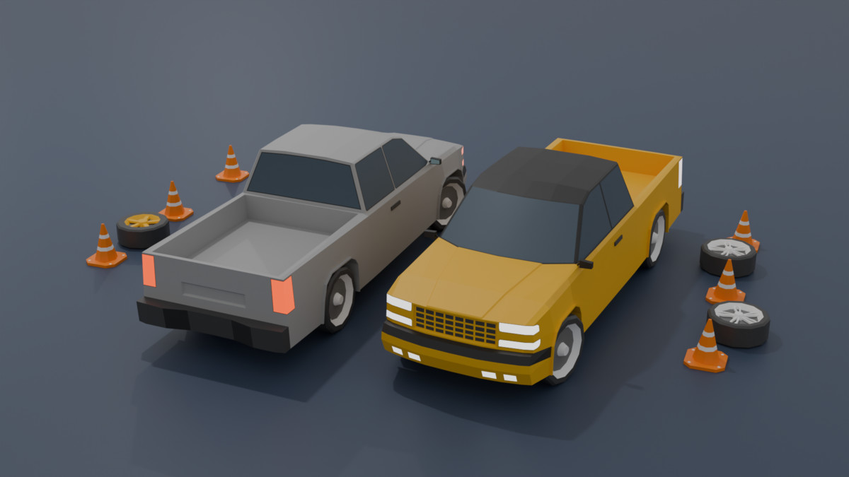 Mobile Optimize-Low Poly Vehicles
