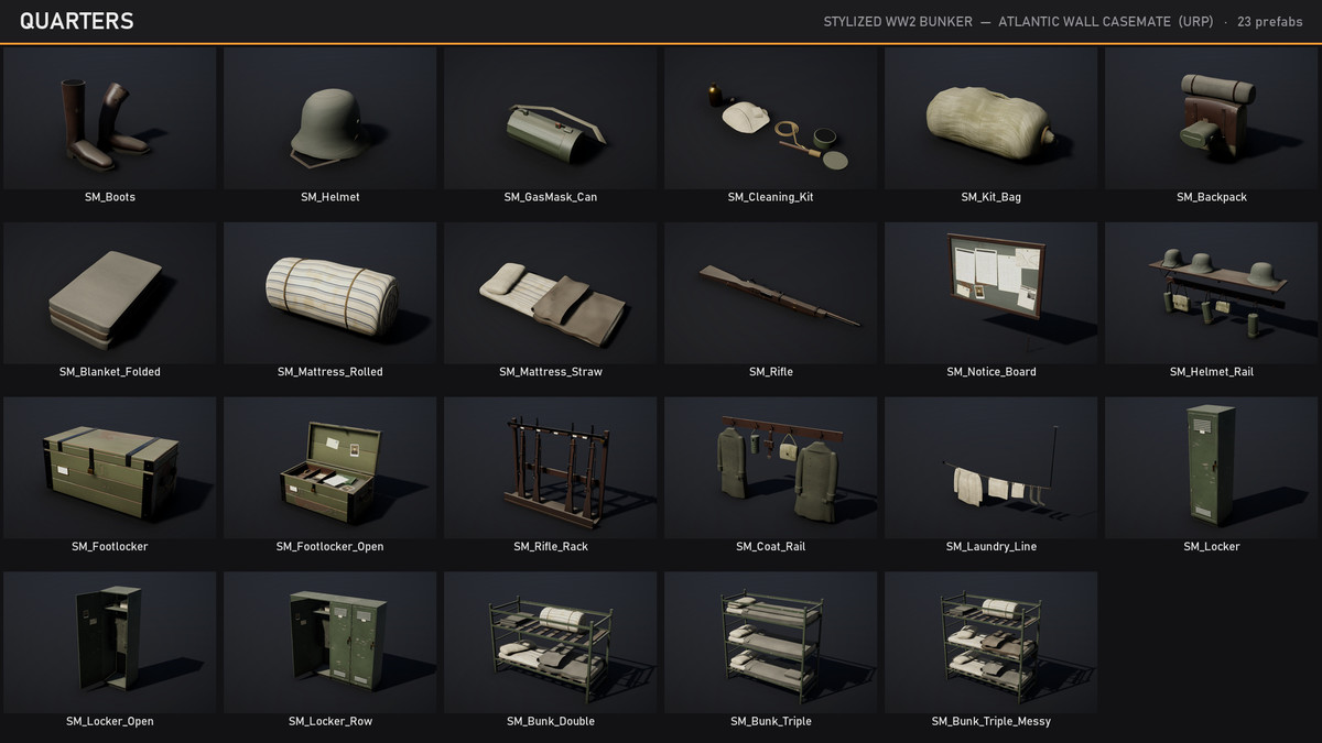 Stylized WW2 Bunker: Atlantic Wall Casemate | Modular Military Environment Kit