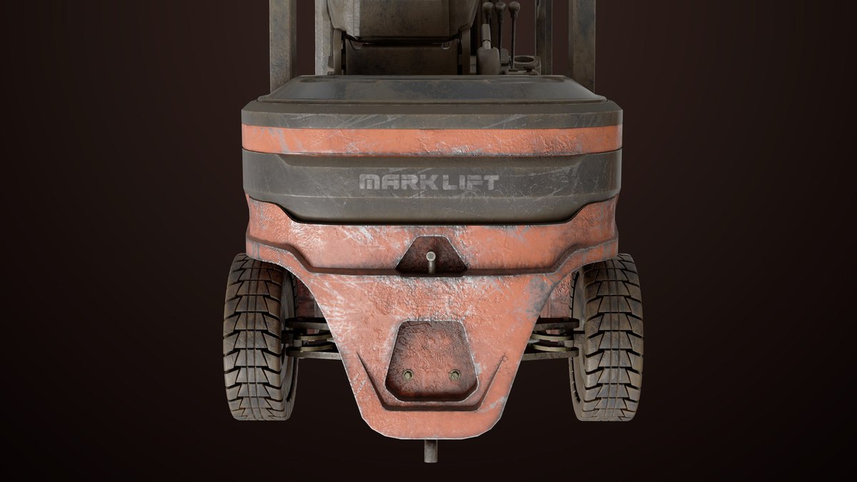 Old Dusty Forklift Truck03 Orange URP HDRP Textures