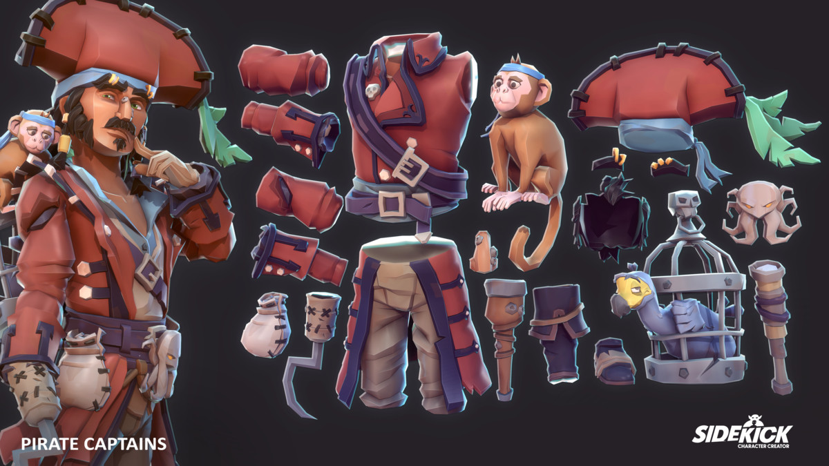 Pirate Captains - Sidekick Modular Characters by Synty