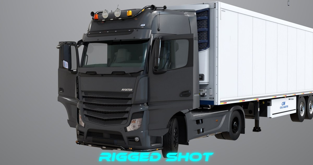 Heavy Truck 03 Refrigerator Trailer Interior URP HDRP Textures