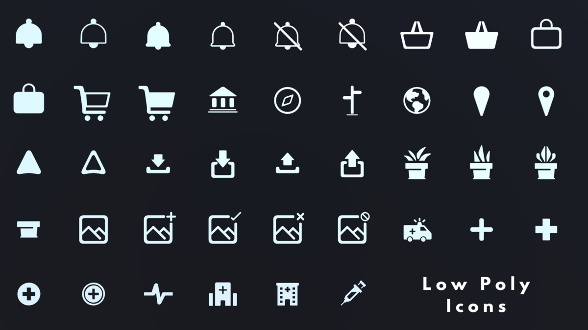 Low Poly 3D Icons - Pack