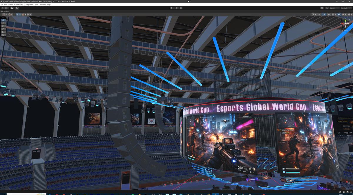Futuristic Esports Arena Stadium – Tournament Stage 3d Environment Level