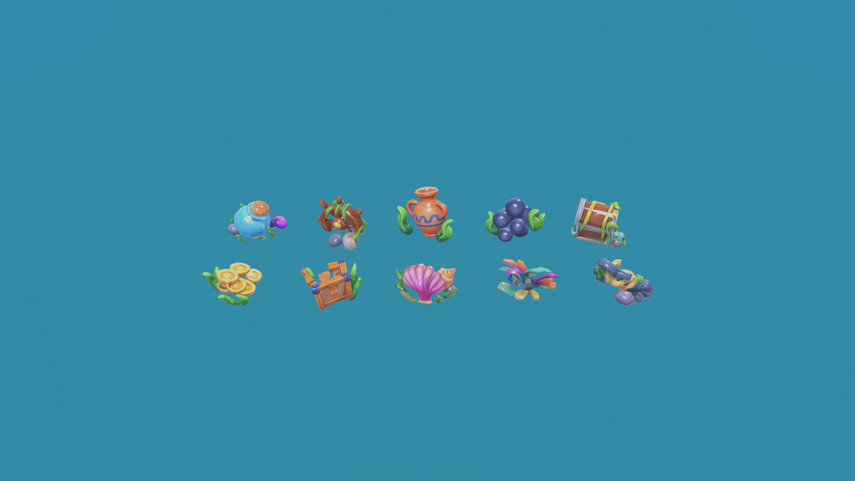Stylized Underwater Pack — Rocks, Corals & Sea Props