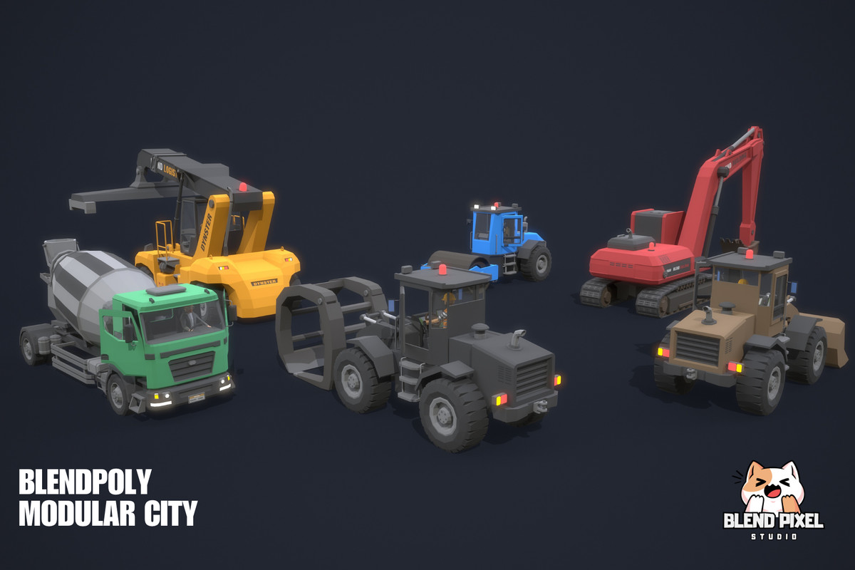 BlendPoly Modular City - Low Poly Assets