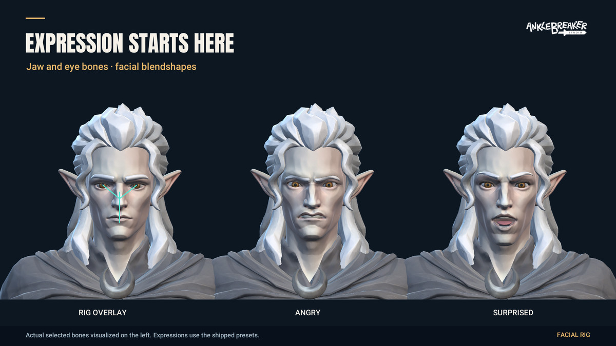 Stylized Elves Characters - Facial & Body Rig