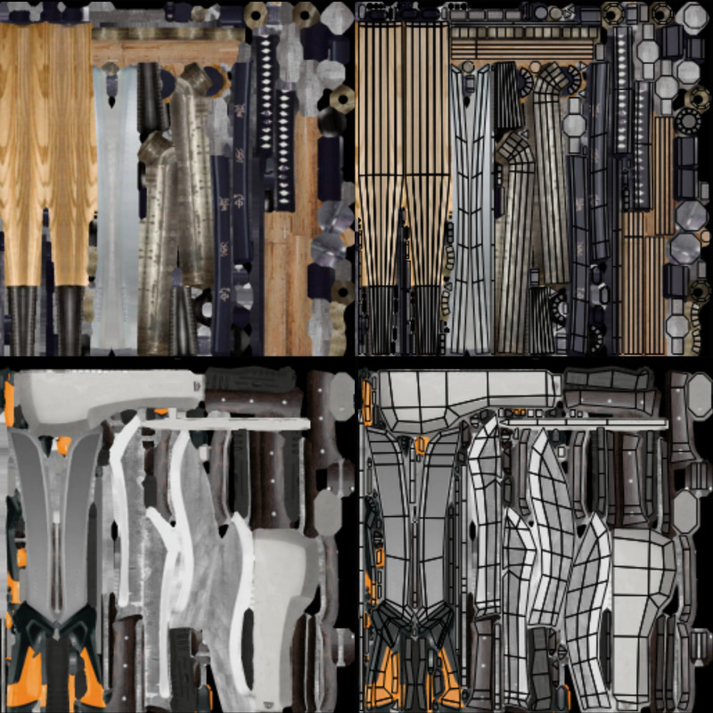 PSX Horror Melee Weapons Pack — 74 Retro Lowpoly Weapon Props(Clean + Bloody)