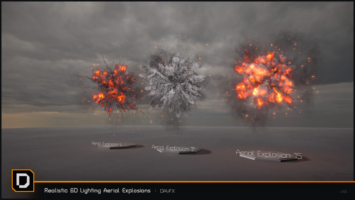 Realistic 6D Lighting Aerial Explosions Pack