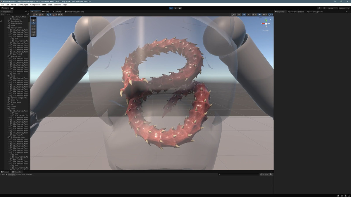 Necroid Worm: a monster worm character for horror games