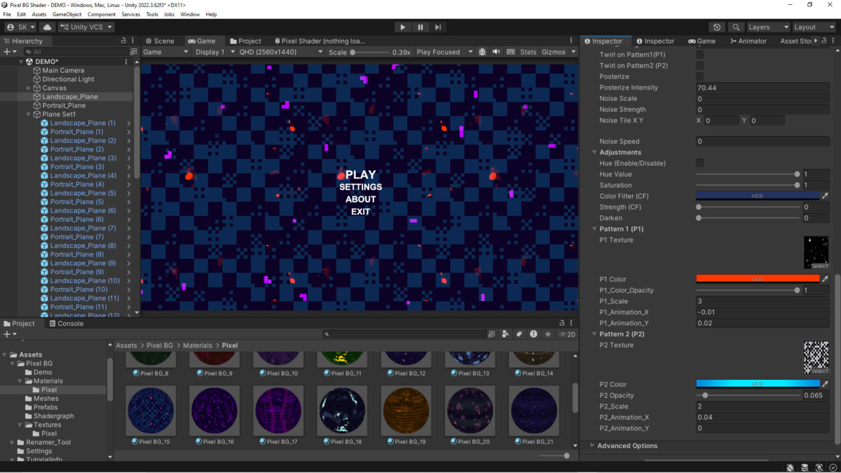 Pixel BG Shader