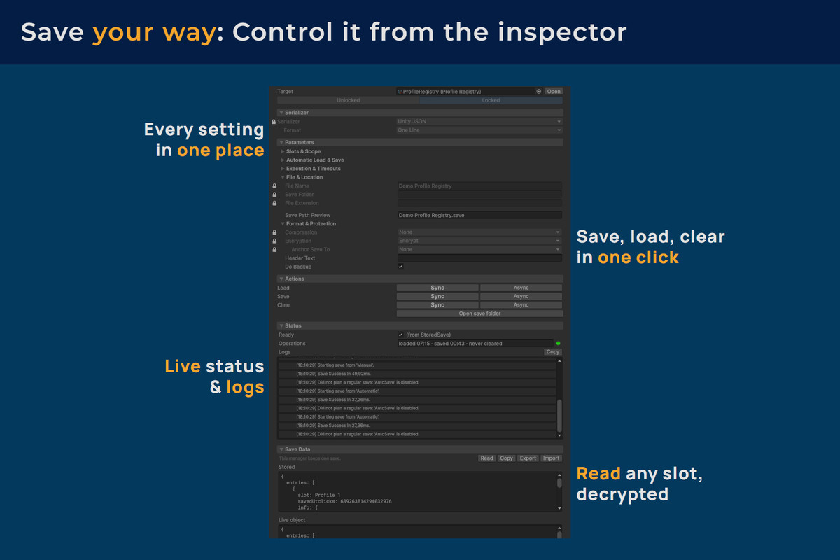 Unity Hidden Object Persistent Asset: Inspector-Driven Save Framework