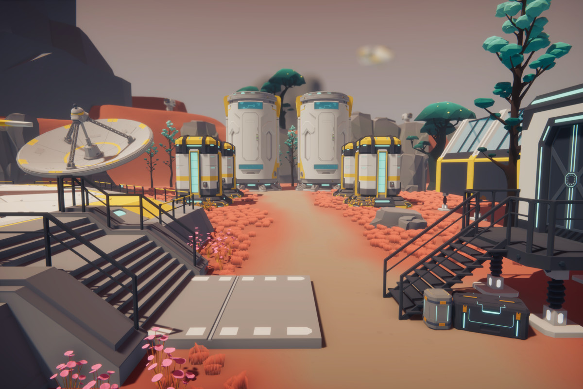 Low Poly Sci-Fi Planet Base - Space Station