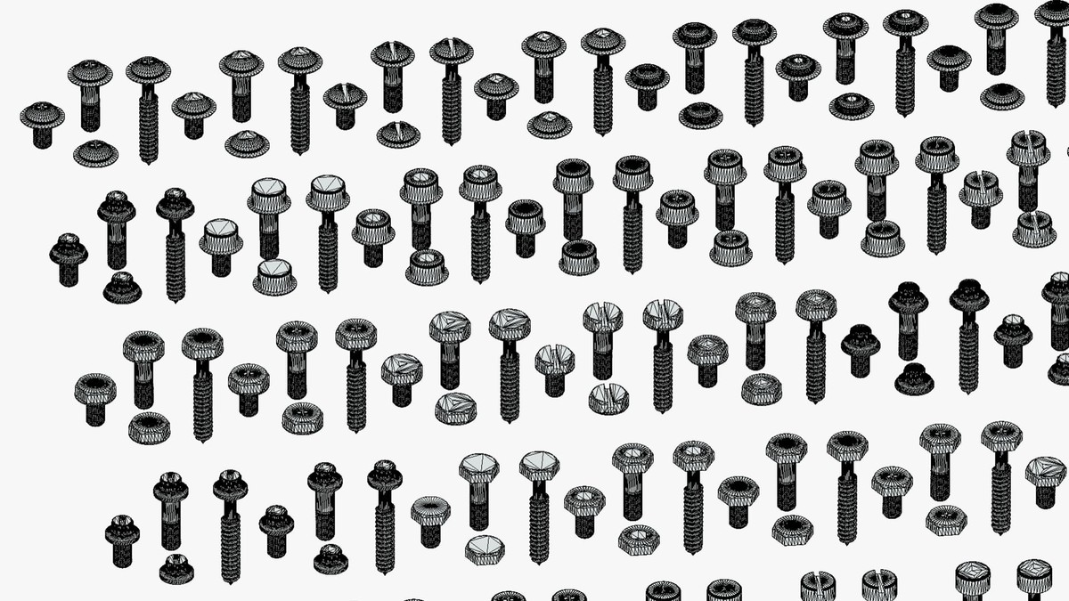 308 Bolt Screw & Head Pack - Low Poly Realistic Kitbash - Industrial Props Set