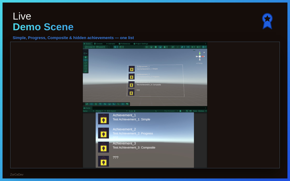 Achievement System - ZorCeDev