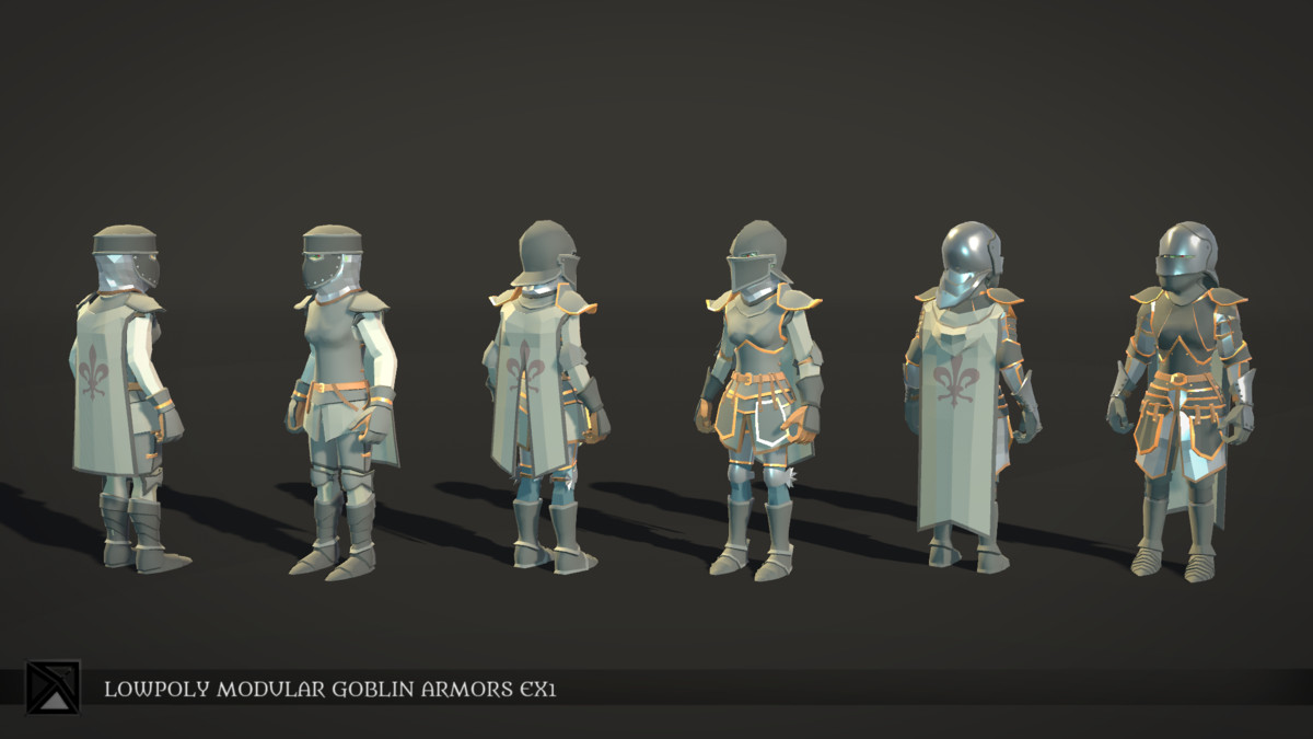 Low Poly Goblins Modular Armors Bundle - LOWPOLY MEDIEVAL FANTASY SERIES