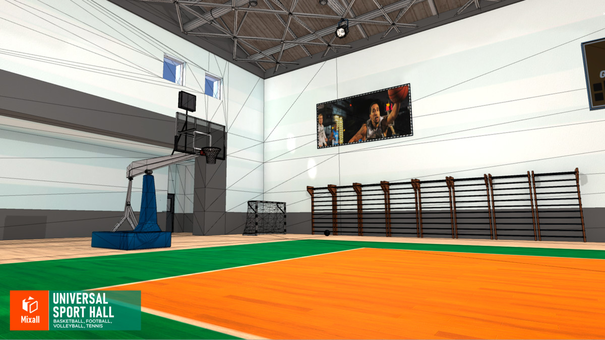 Universal sport hall - basketball, football, volleyball, tennis