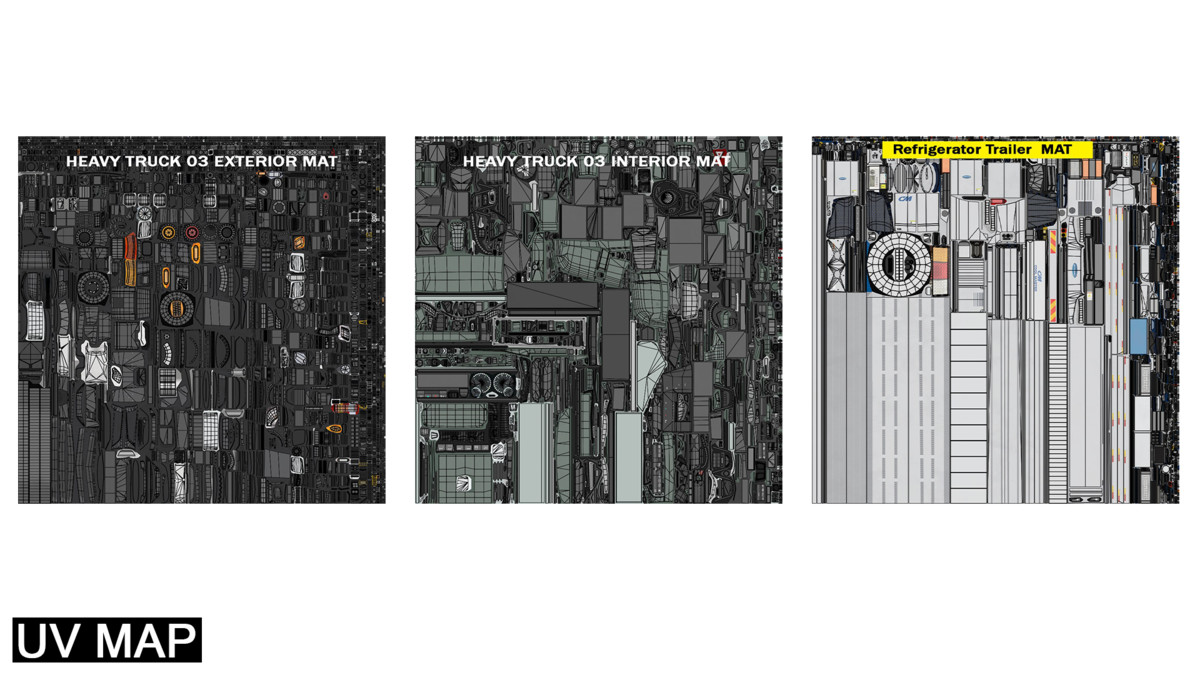 Heavy Truck 03 Refrigerator Trailer Interior URP HDRP Textures