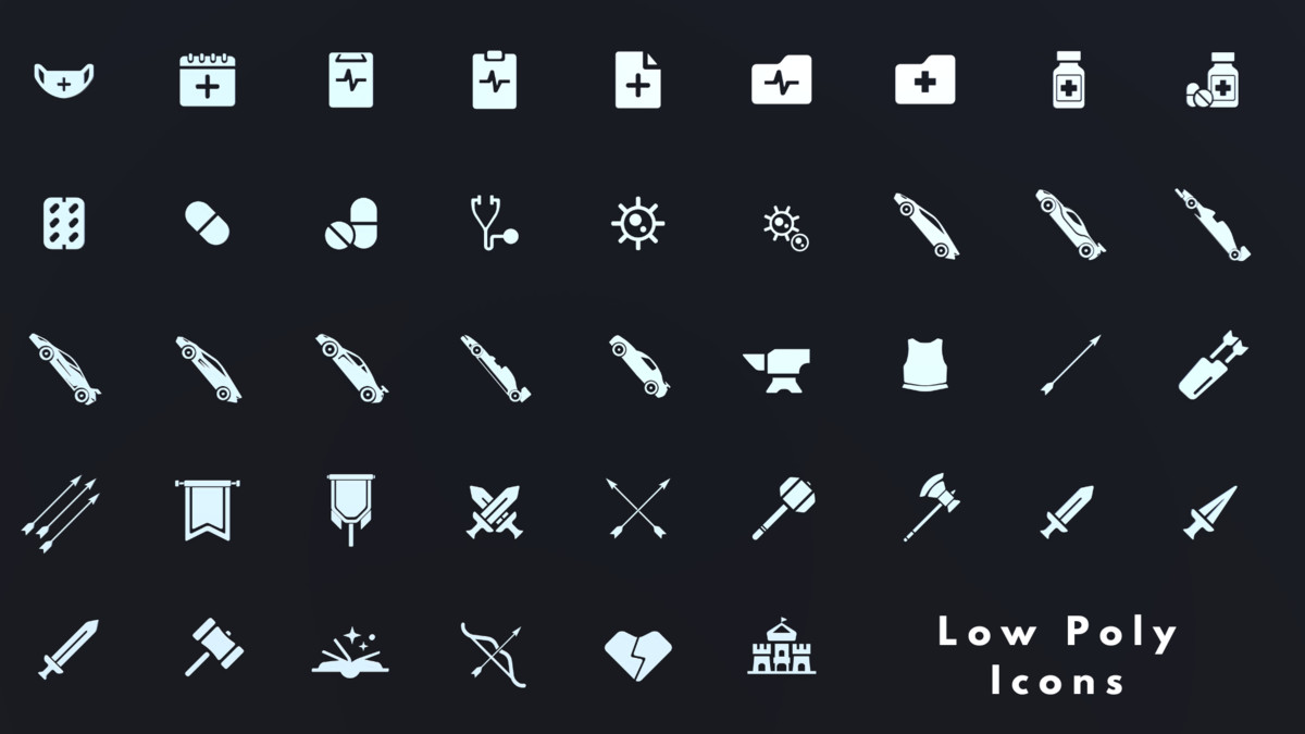 Low Poly 3D Icons - Pack