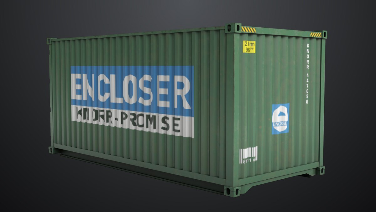5 Cargo Container 20ft Single Mat URP HDRP Textures