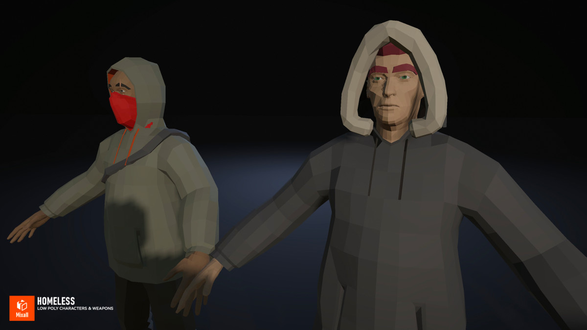 Homeless - Low Poly Characters & Weapons
