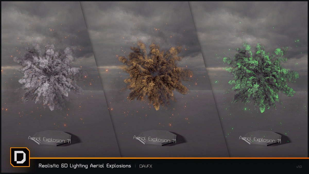 Realistic 6D Lighting Aerial Explosions Pack