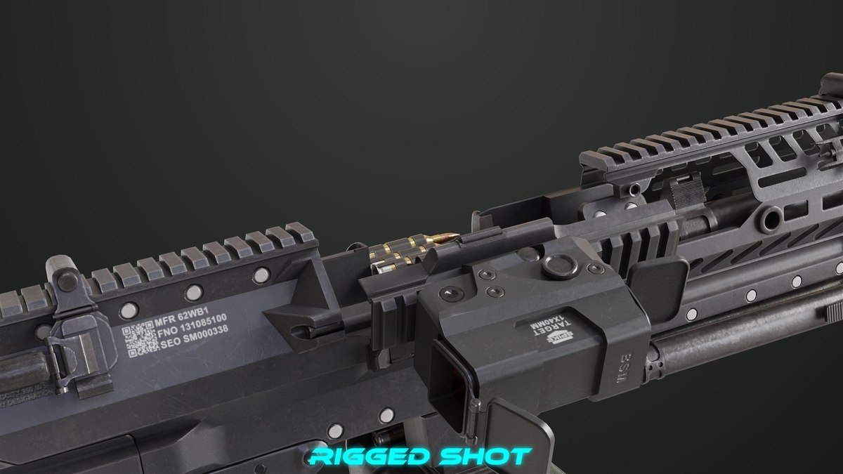 Machine Gun 14 Black URP HDRP Textures
