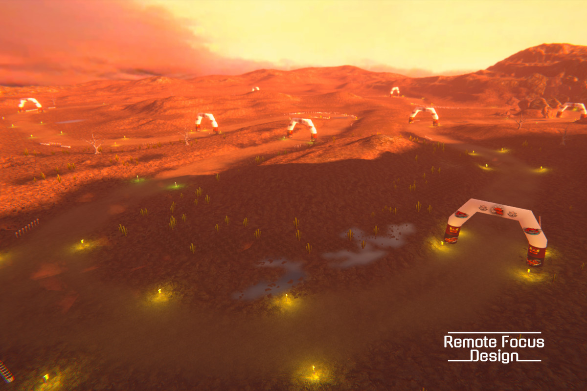 Drift race track Desert at sunset