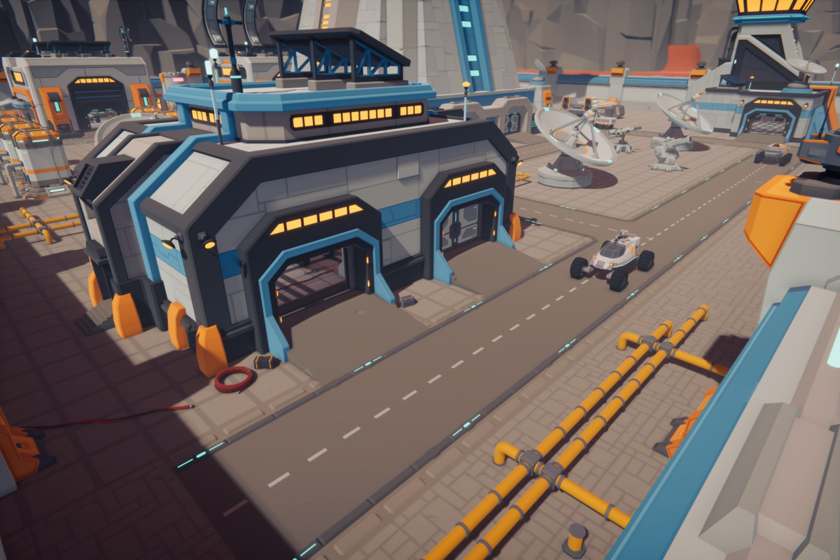 Low Poly Sci-Fi Military Resource Base