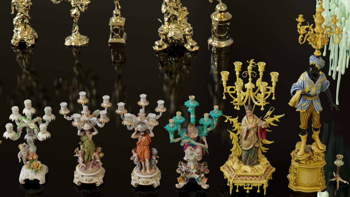 Ornate Candles, CandleHolders, and Wax Sculptures - 133 Models Set