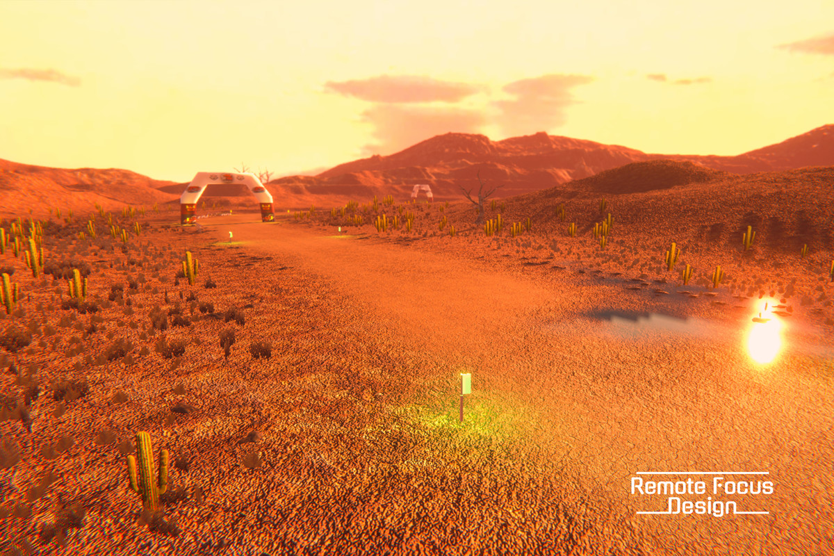 Drift race track Desert at sunset