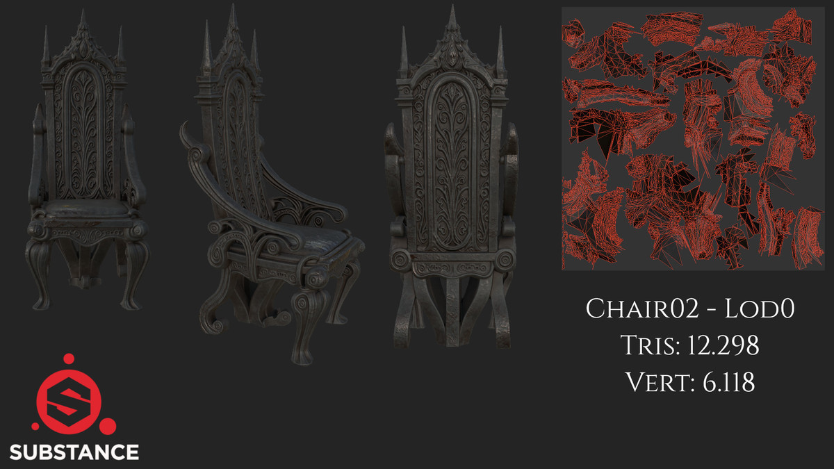 4 Dark Fantasy Chairs