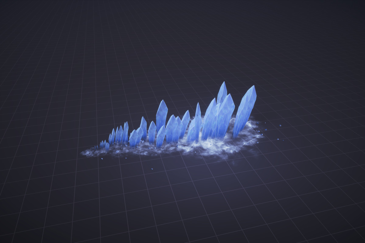 Stylized Ice Impact VFX