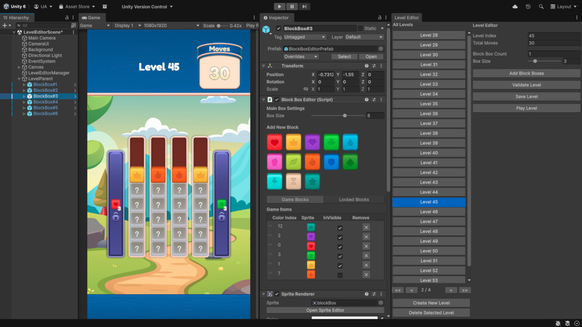 Sort Match Color Puzzle | Template + Editor