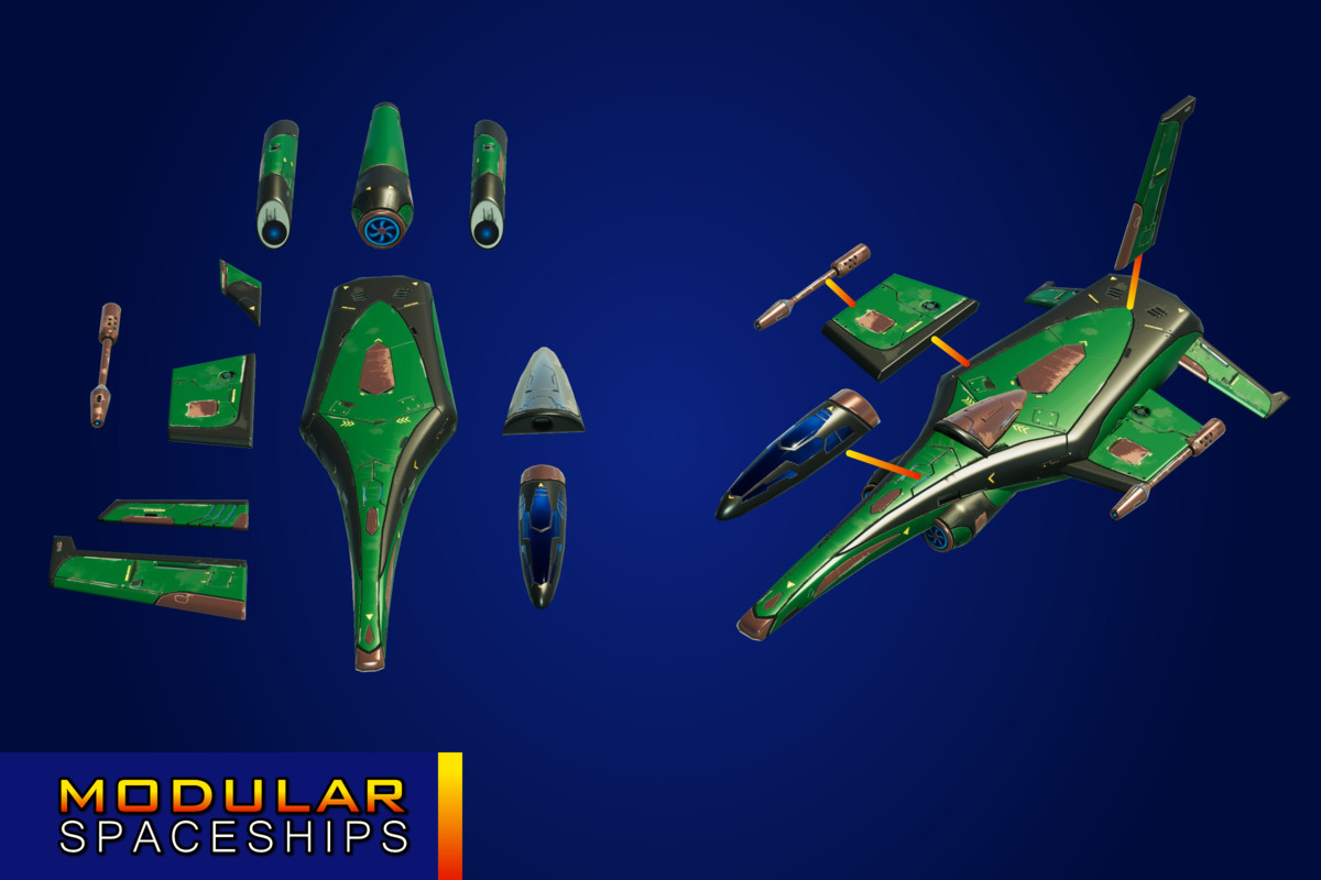 Sci-Fi Modular Spaceship Light Fox