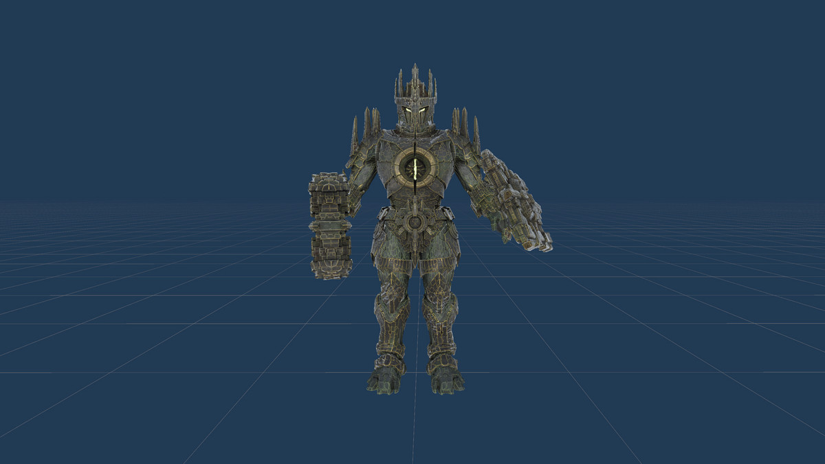 Armored Stone Golem - Dark Fantasy Boss