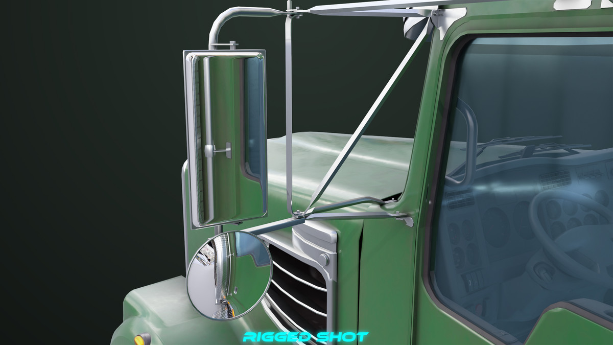 Truck 07 Log Trailer Green Version URP HDRP Textures