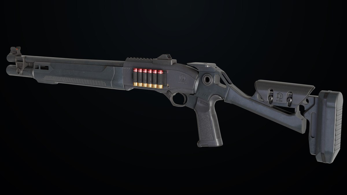 Long Shotgun 04 Black and Sandal Single Mat URP HDRP Textures