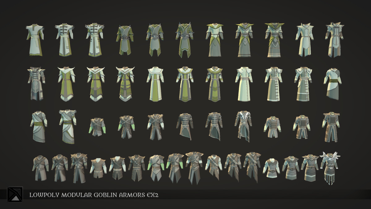 Low Poly Goblins Modular Armors Bundle - LOWPOLY MEDIEVAL FANTASY SERIES