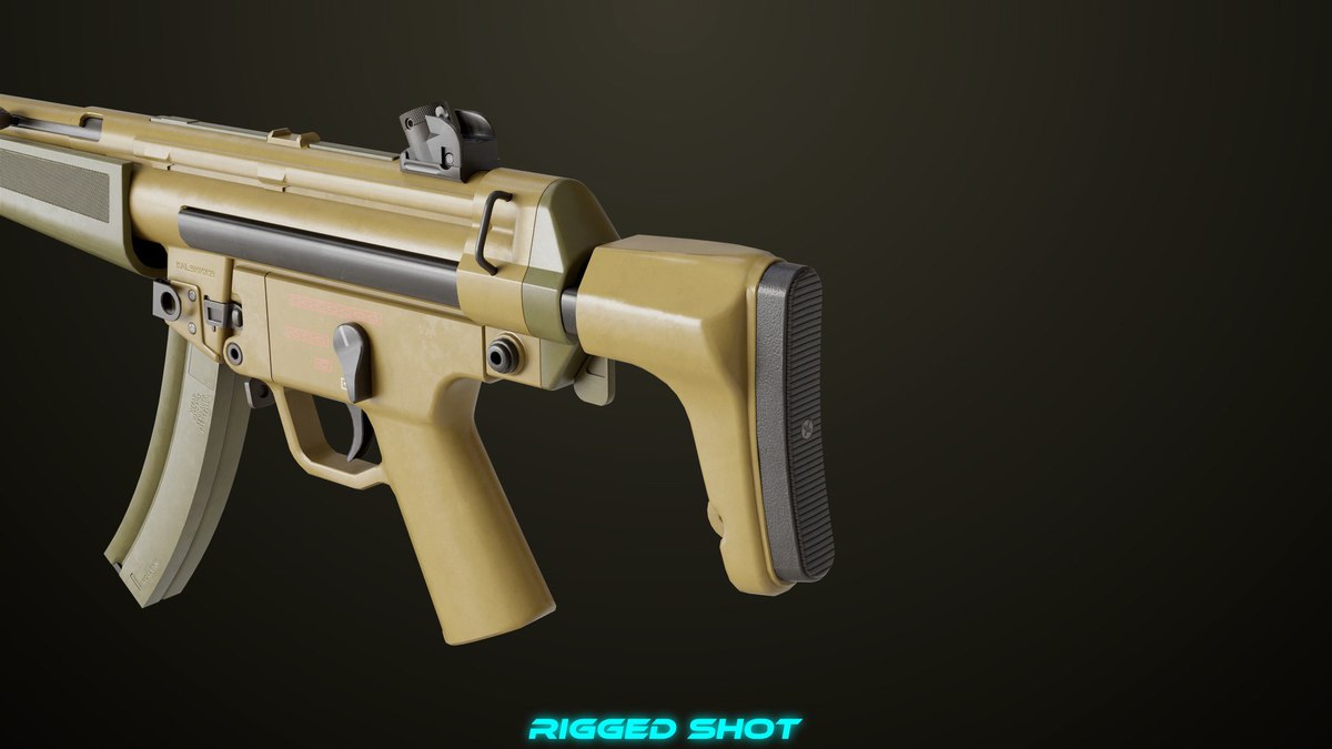 Two Machine Gun 15 Sandal Single Mat URP HDRP Textures