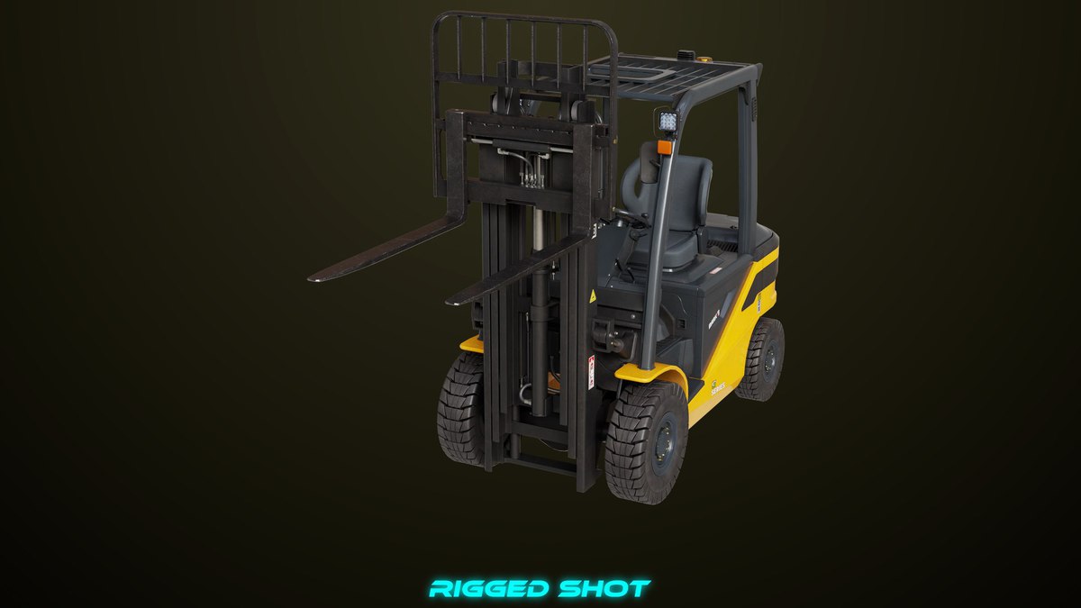 Forklift Truck03 Yellow URP HDRP Textures