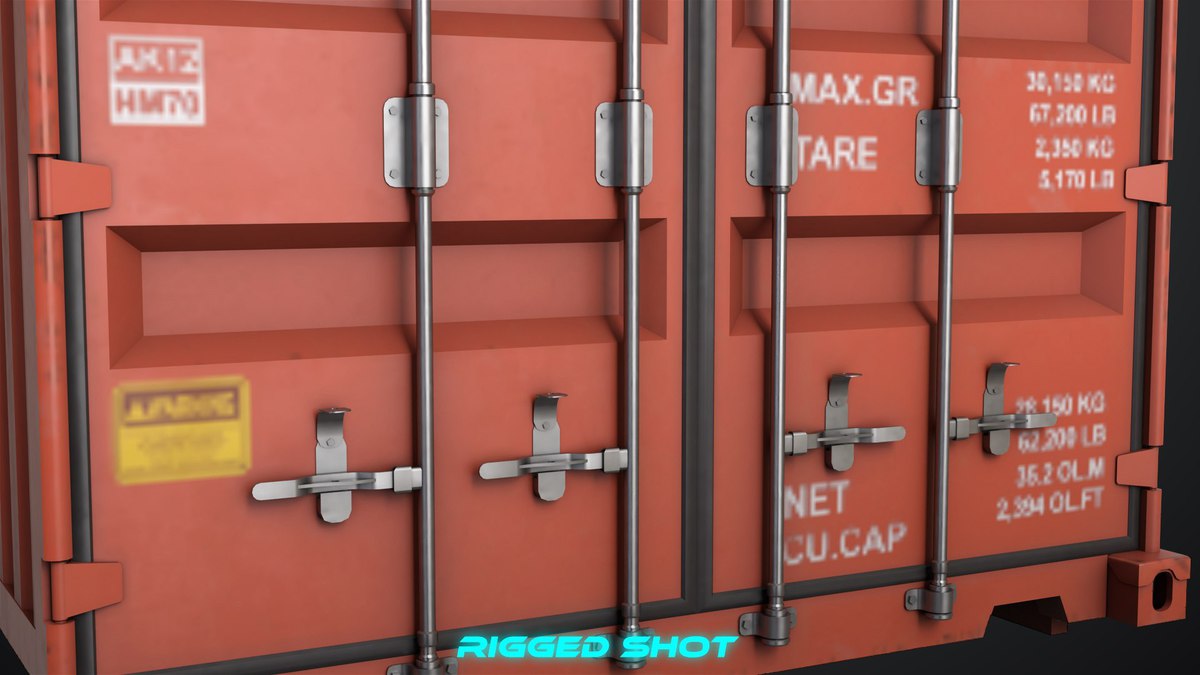 5 Cargo Container 20ft Single Mat URP HDRP Textures