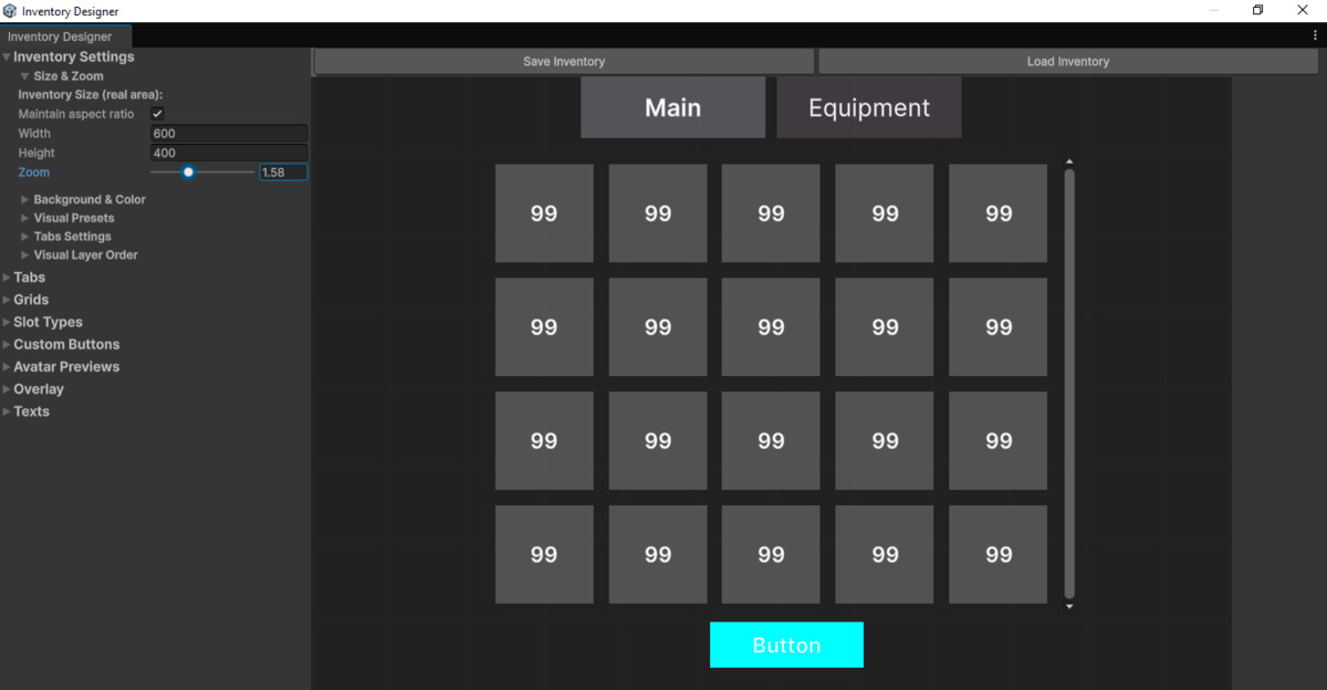 Advanced Inventory Designer