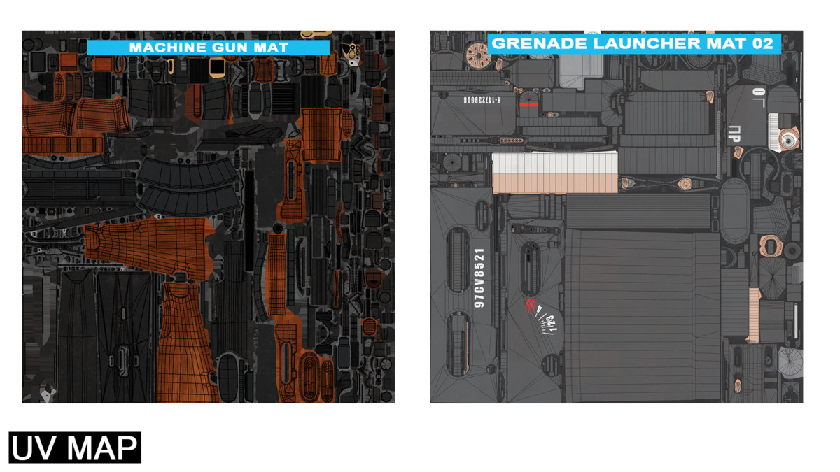 Light Machine Gun 10 Wood URP HDRP Textures