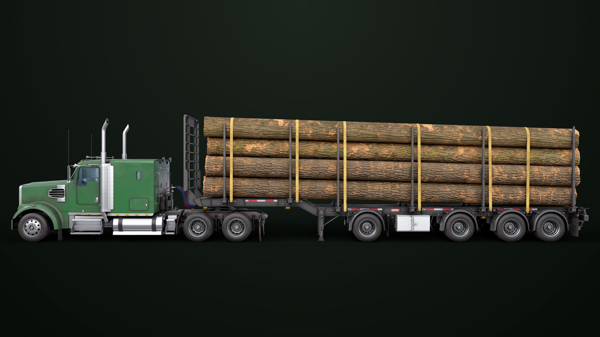 Truck 07 Log Trailer with All Loads Collection